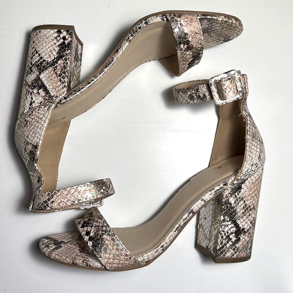 Snake Skin Chunky Heel